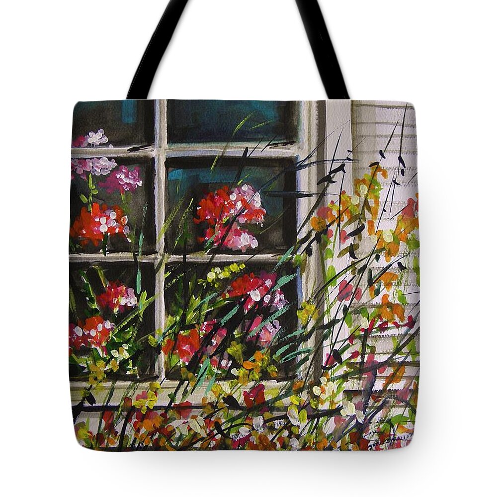 Flowers Tote Bag featuring the painting Summer Inside and Out by John Williams