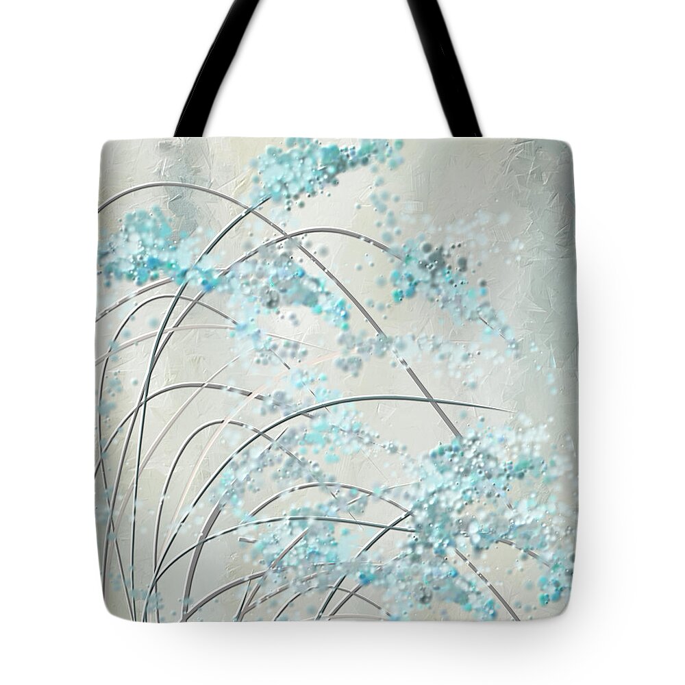 Blue Tote Bag featuring the painting Summer Showers by Lourry Legarde