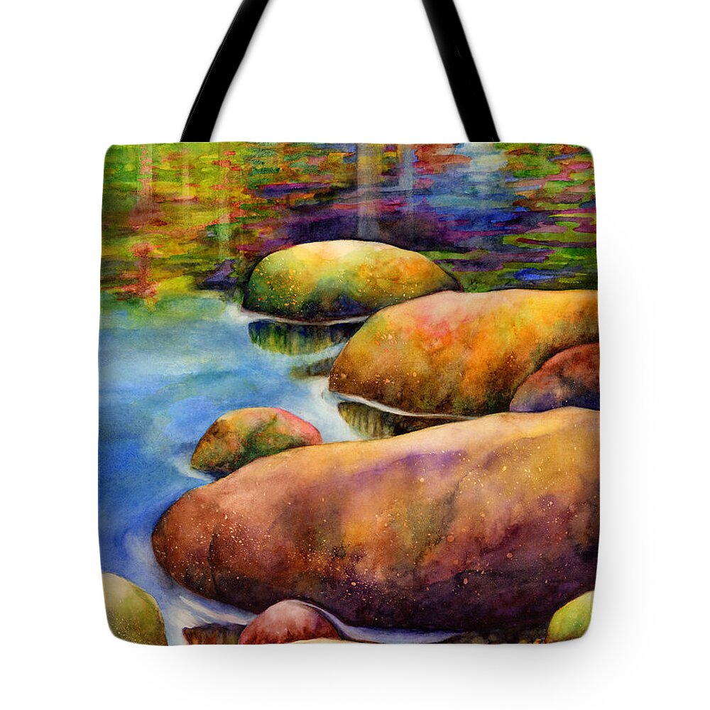 Rocks Tote Bag featuring the painting Summer Tranquility by Hailey E Herrera