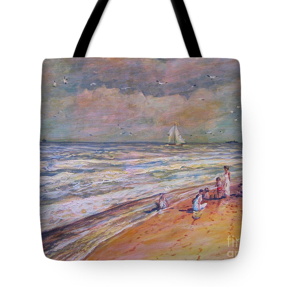 Summer Vacations Tote Bag featuring the painting Summer Vacations by Dariusz Orszulik