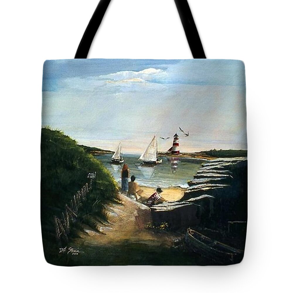 Ocean Tote Bag featuring the painting Summer's End by Diane Strain