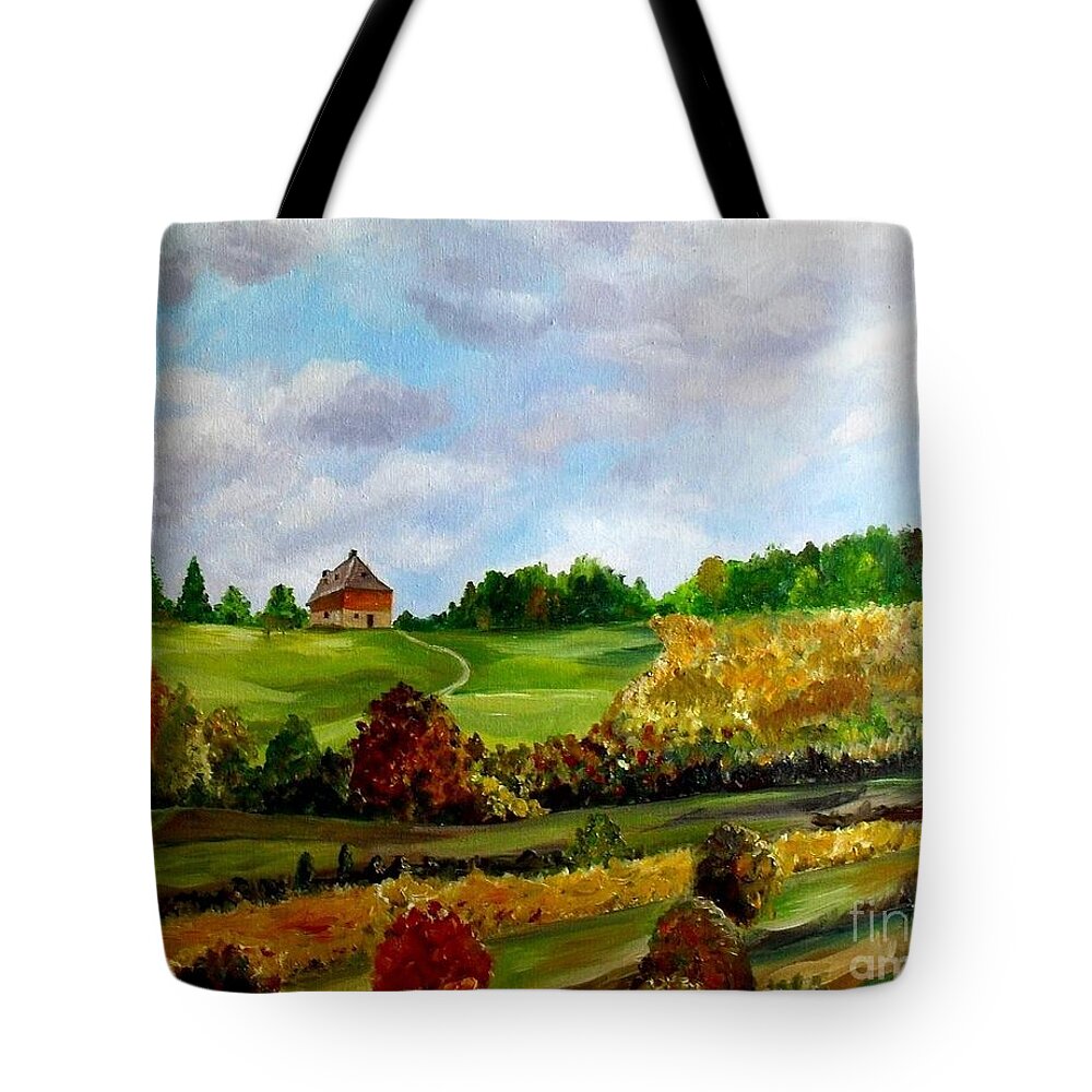Russian Tote Bag featuring the painting Summer's End by Julie Brugh Riffey