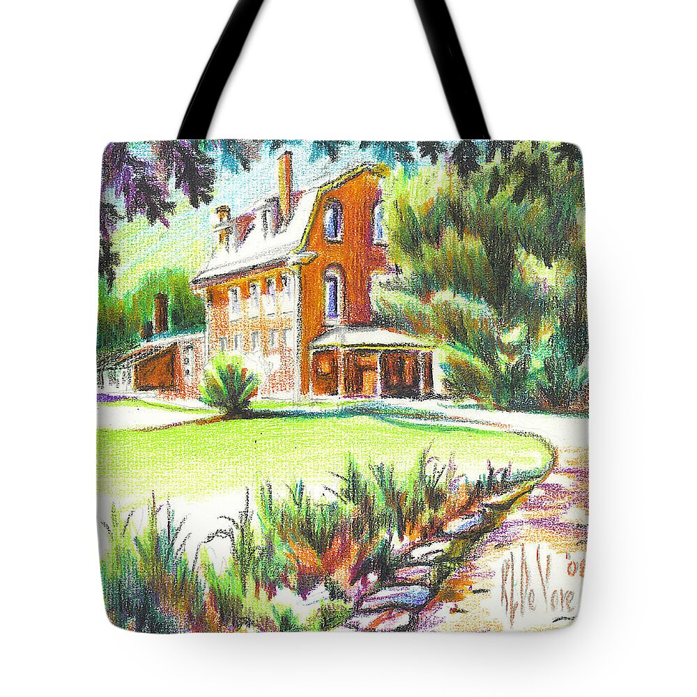 Summertime At Ursuline No C101 Tote Bag featuring the painting Summertime at Ursuline No C101 by Kip DeVore