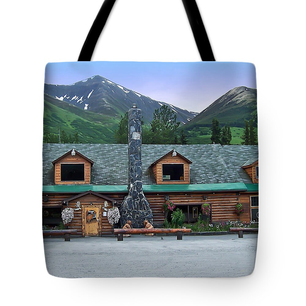 Alaska Tote Bag featuring the photograph Summit Lake Lodge Alaska by Aimee L Maher ALM GALLERY