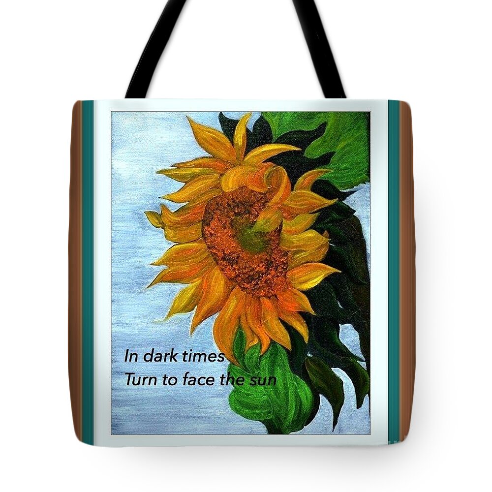 Sunflower Tote Bag featuring the painting Sun Flower by Denise Tomasura
