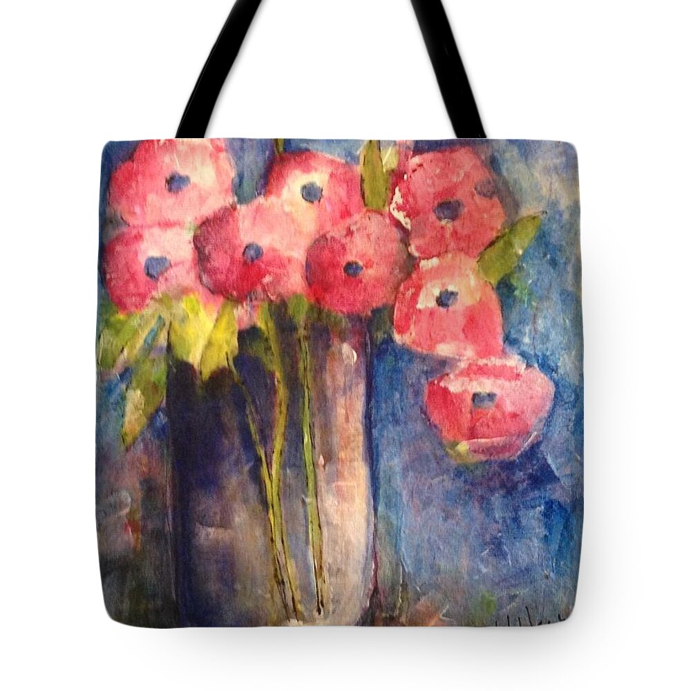 Floral Tote Bag featuring the painting Sunday Painting by Sherry Harradence