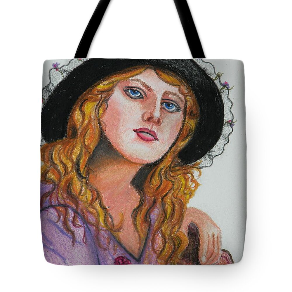 Prismacolor Pencil Tote Bag featuring the drawing Sunday's Best by Lora Duguay
