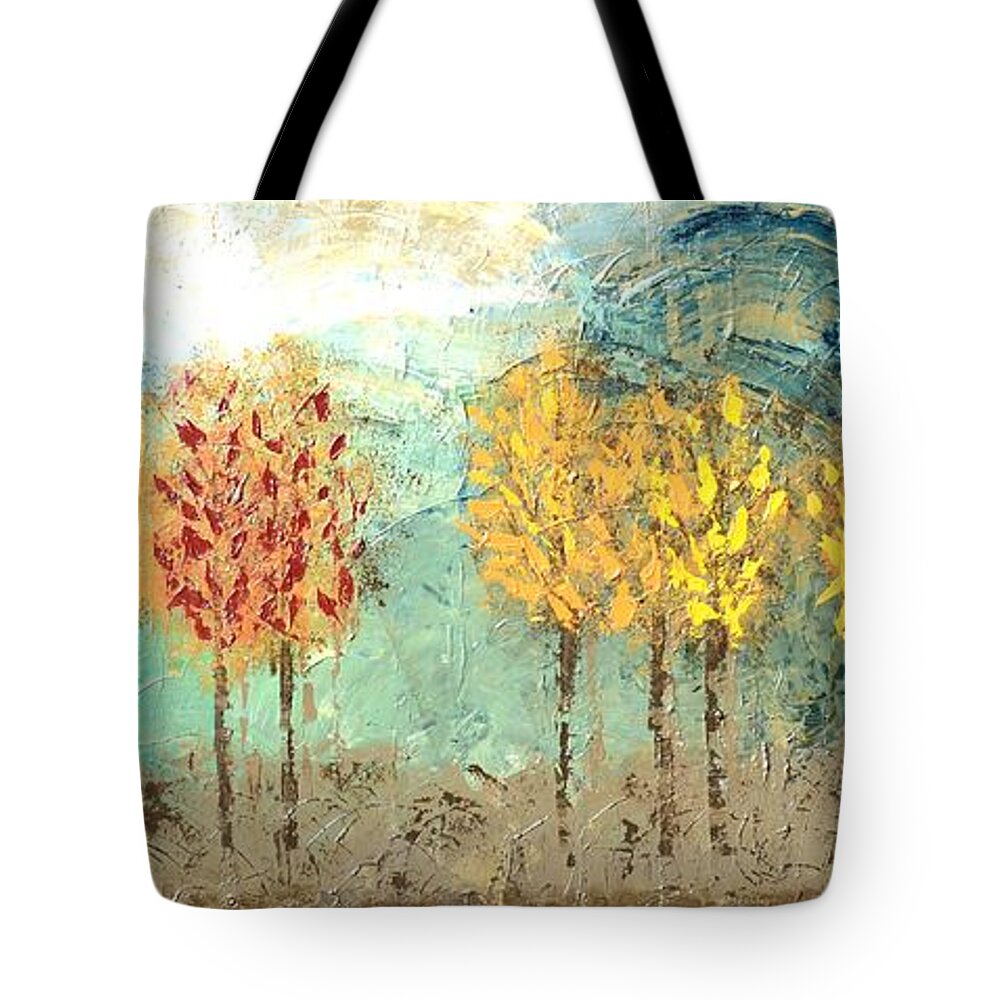 Sun Tote Bag featuring the painting Sundown by Linda Bailey
