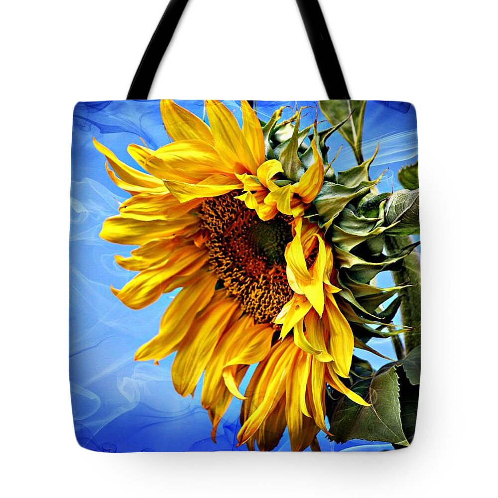 Sunflower Tote Bag featuring the photograph Sunflower Fantasy by Barbara Chichester