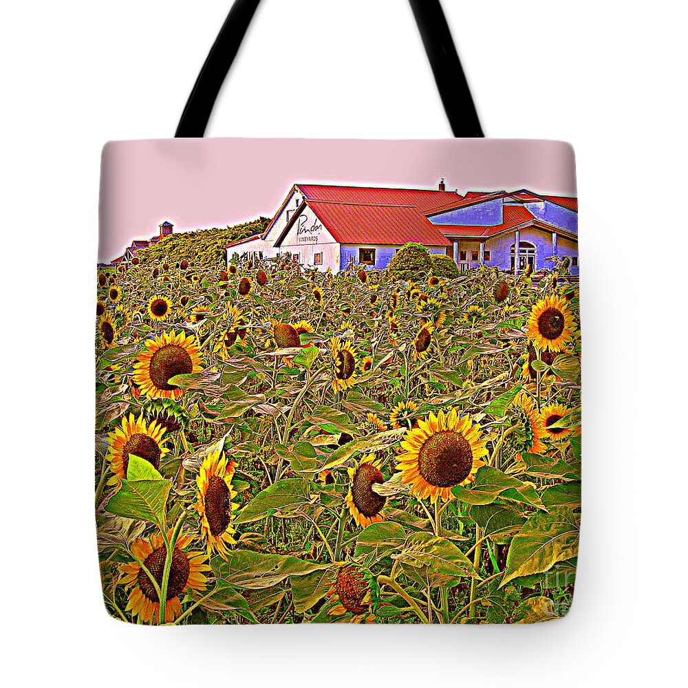 Sunflowerfield Tote Bag featuring the photograph Sunflower Field by Dora Sofia Caputo