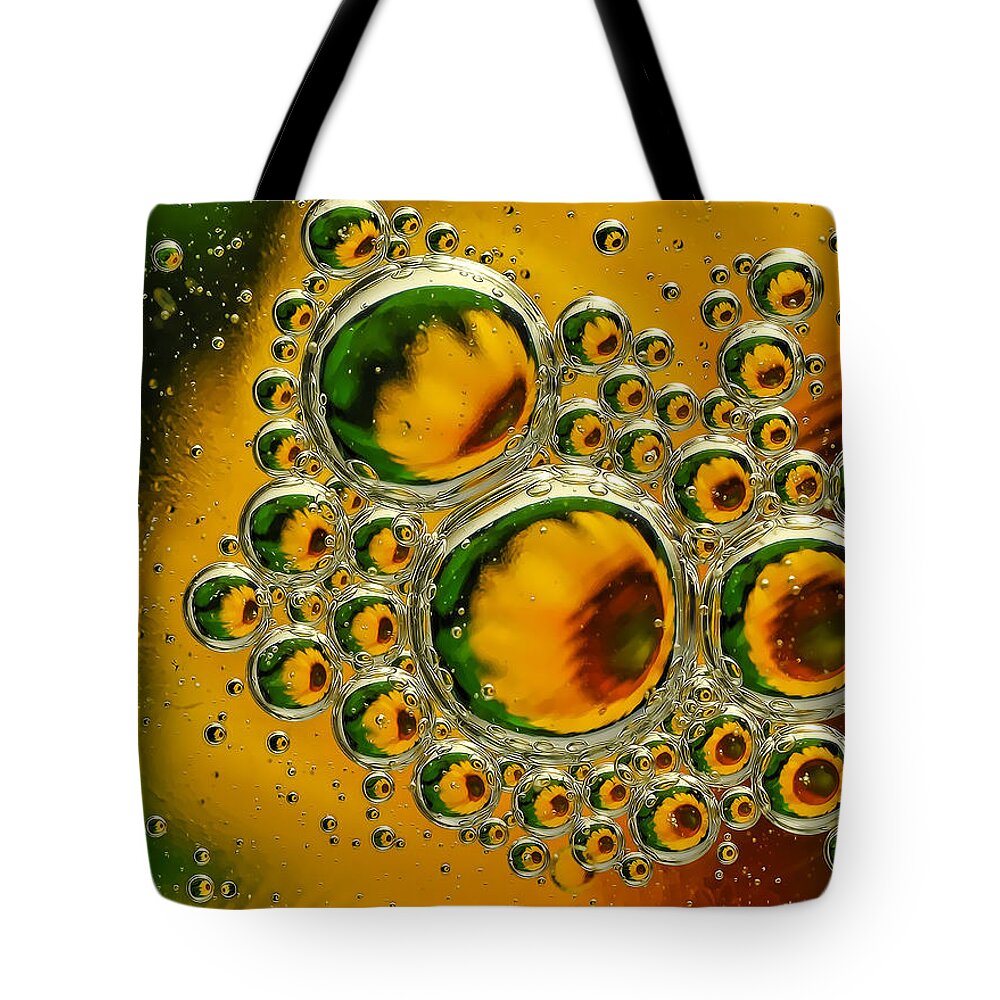 Macro Tote Bag featuring the photograph Sunflower Fun by Liz Mackney