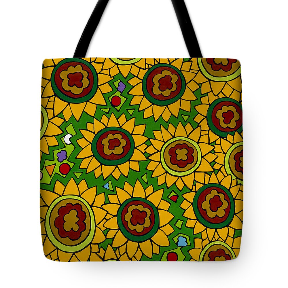 Sunflowers Tote Bag featuring the painting Sunflowers 2 by Rojax Art