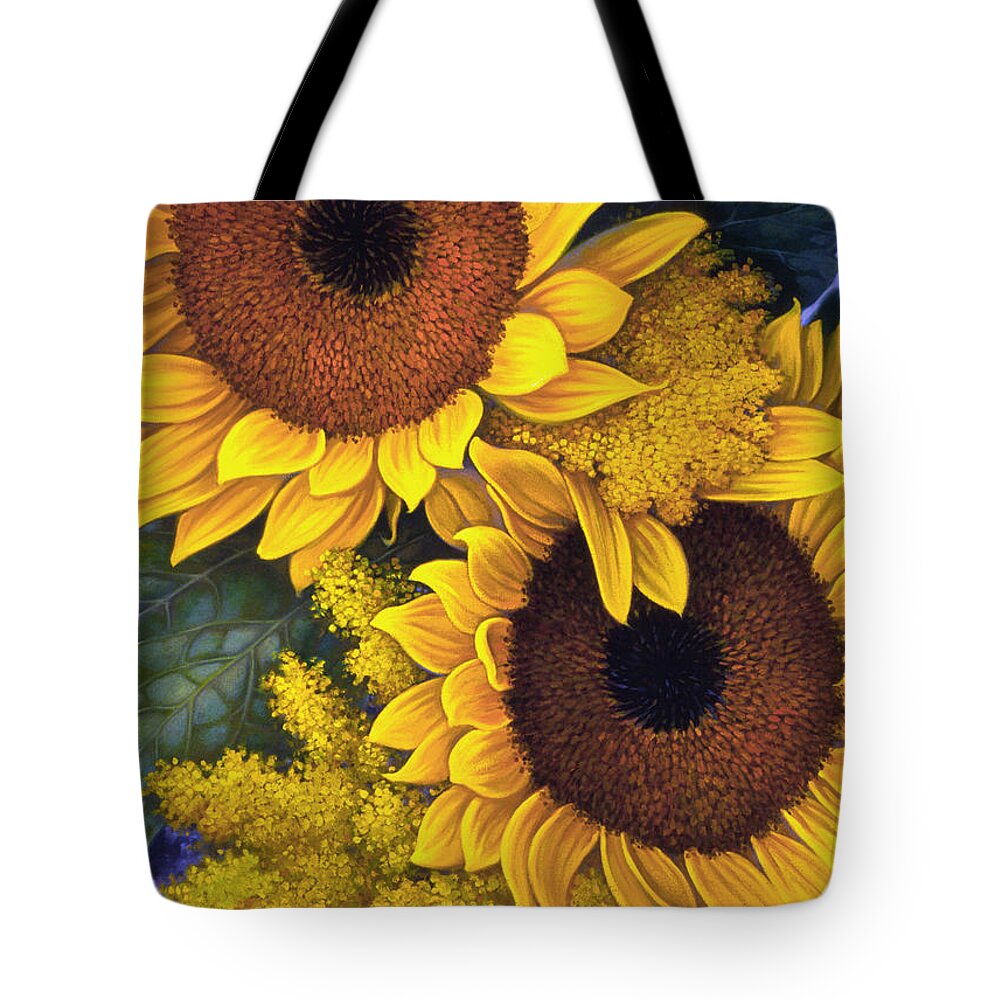 #faatoppicks Tote Bag featuring the painting Sunflowers by Mia Tavonatti