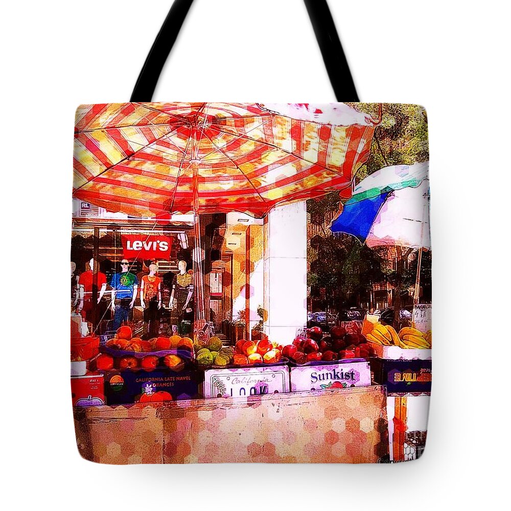Fruitstand Tote Bag featuring the photograph Sunkist by Miriam Danar