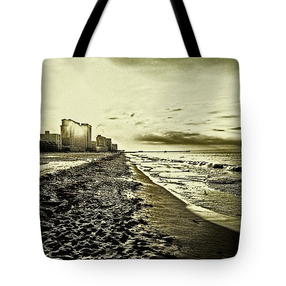 Palm Tote Bag featuring the digital art Sunny Beach by Michael Thomas