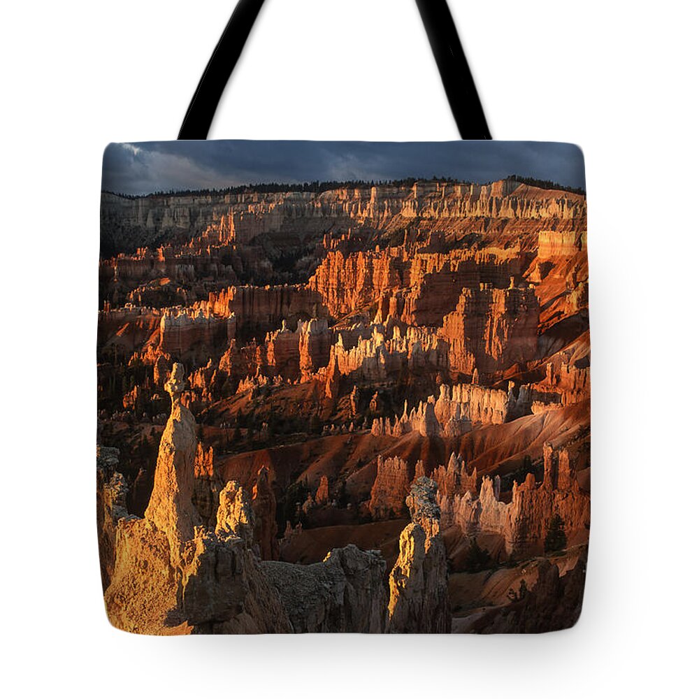 Bryce Canyon Tote Bag featuring the photograph Sunrise at Bryce Canyon by Sandra Bronstein