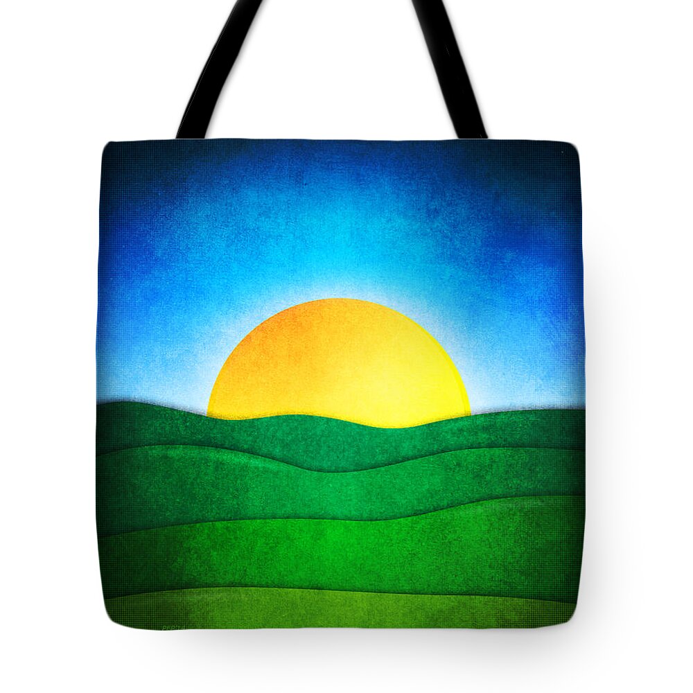 Sunrise Tote Bag featuring the digital art Sunrise In The Valley by Phil Perkins