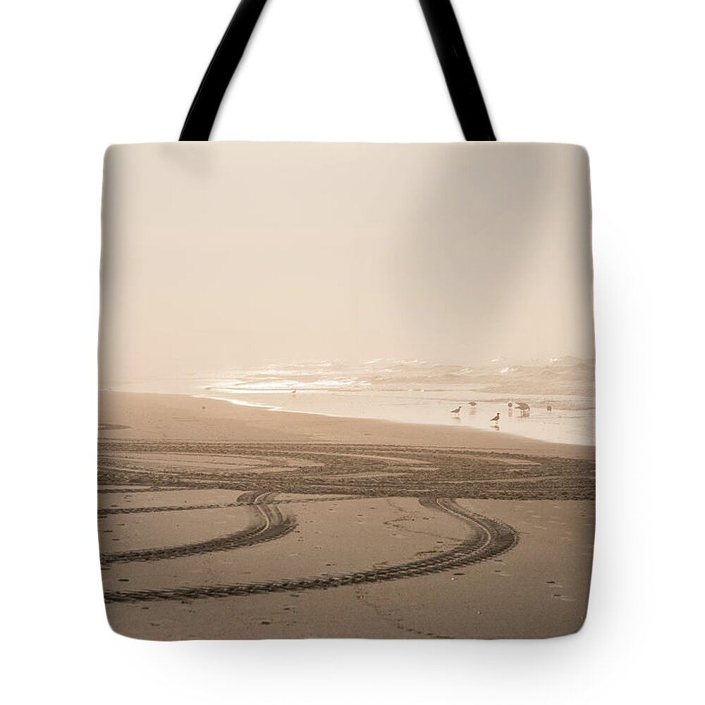 Tranquility Tote Bag featuring the photograph Sunrise On Beach by Abitofsas Photography Www.abitofsas.com