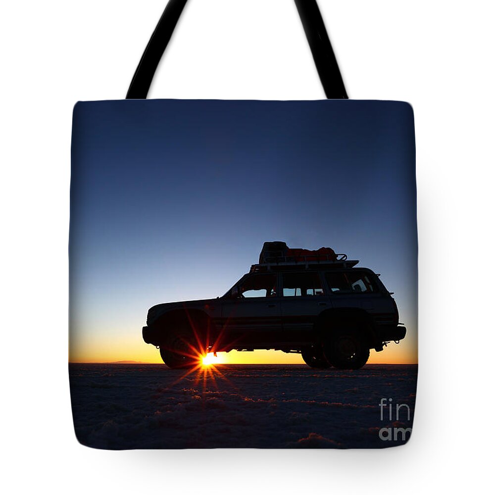 Salar De Uyuni Tote Bag featuring the photograph Sunrise on the Salar de Uyuni by James Brunker