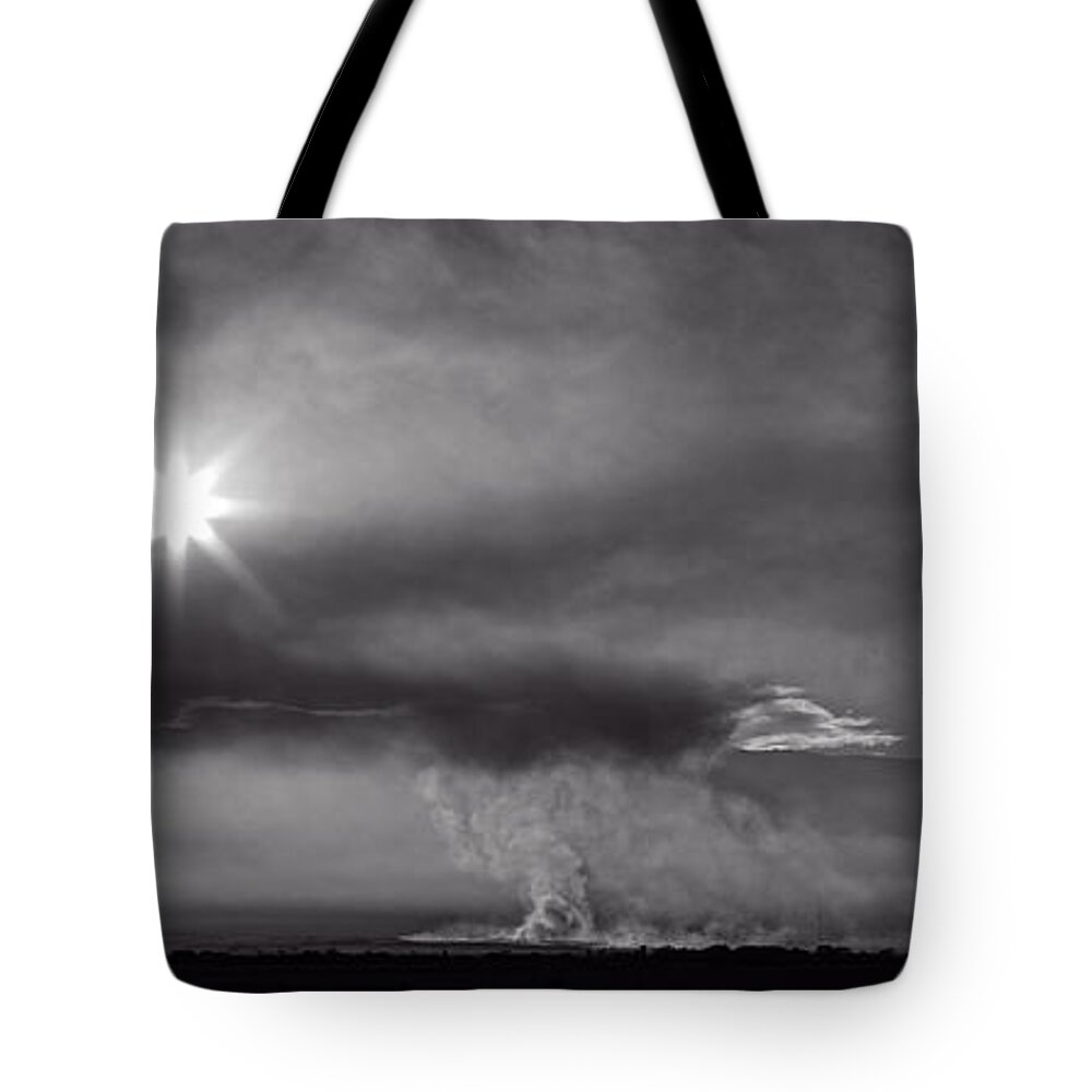 Hawaii Tote Bag featuring the photograph Sunrise over burning sugar cane fields Maui Hawaii by Edward Fielding