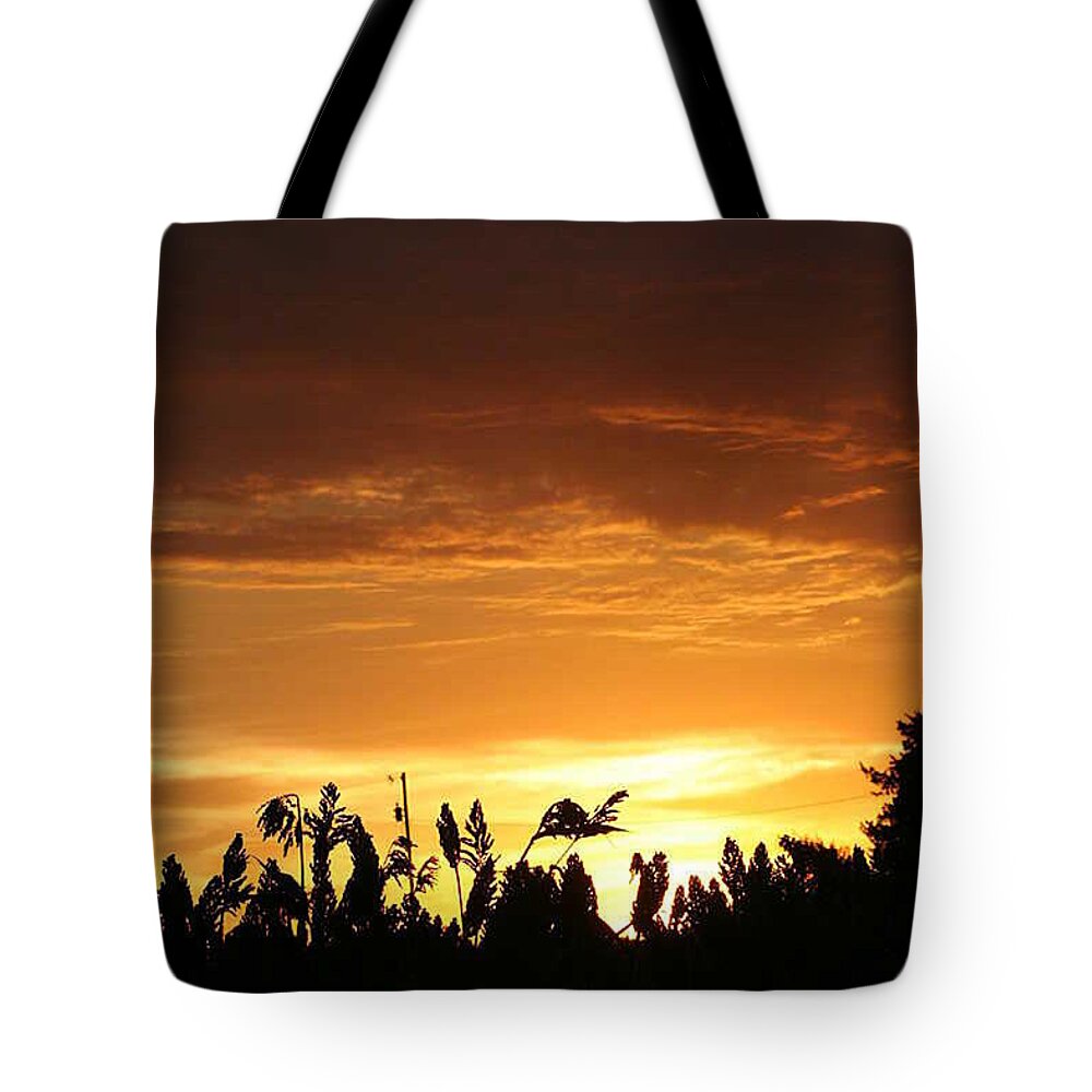 Sunrise Tote Bag featuring the photograph Sunrise Over The Milo Field by PainterArtist FIN