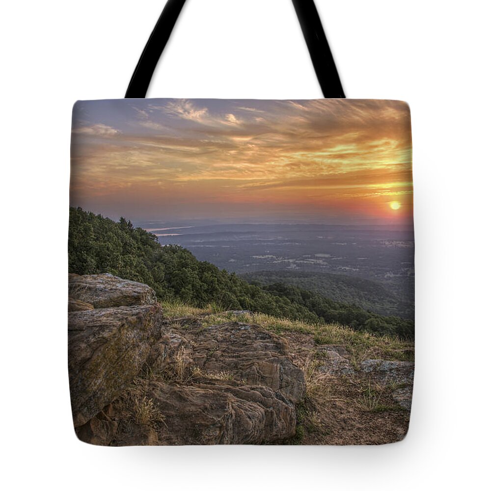 Mt. Nebo Tote Bag featuring the photograph Sunrise Point from Mt. Nebo - Arkansas by Jason Politte
