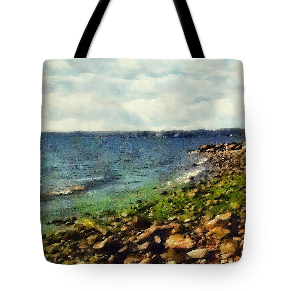Ocean Tote Bag featuring the painting Sunrise Sea by RC DeWinter