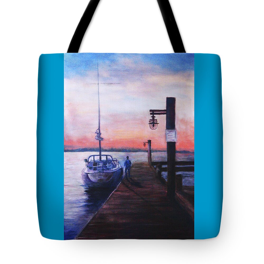 Watercolor Tote Bag featuring the painting Sunset at Rocky Point by Sher Nasser