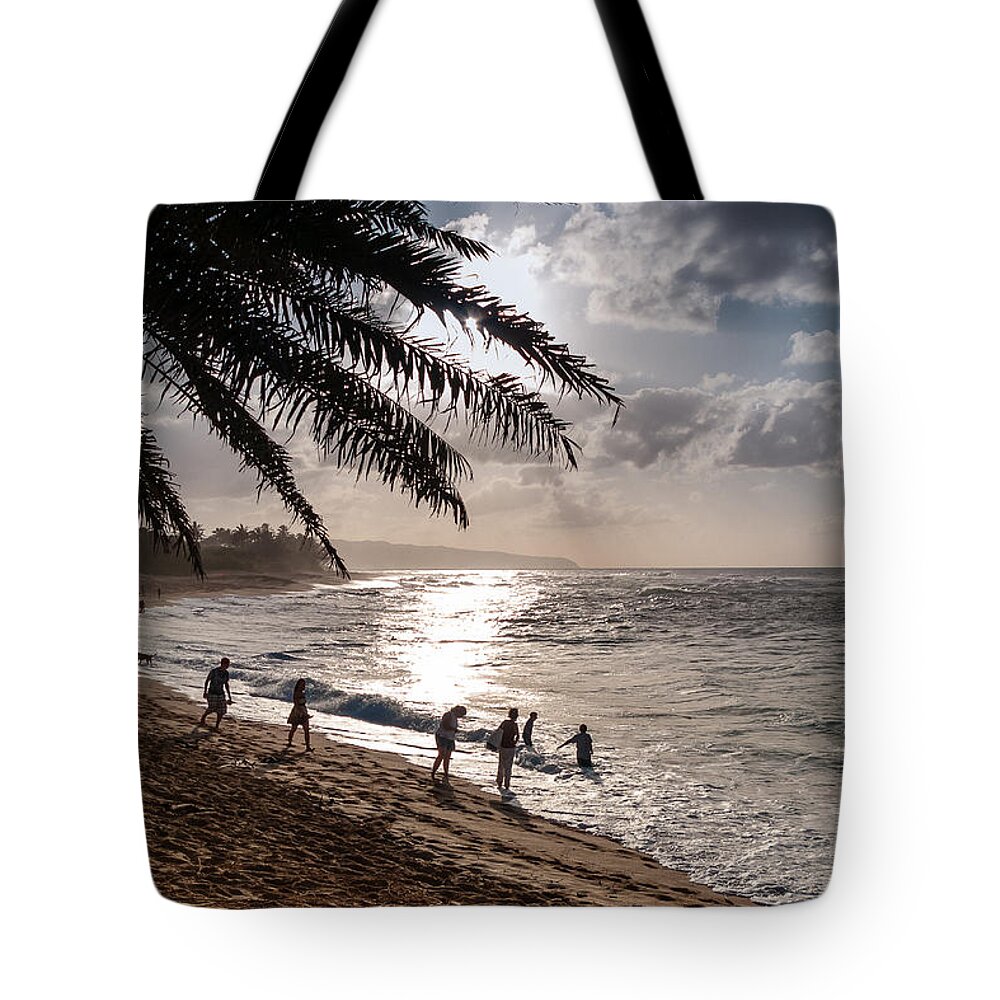 Hawaii Tote Bag featuring the photograph Sunset Beach Park by Lars Lentz
