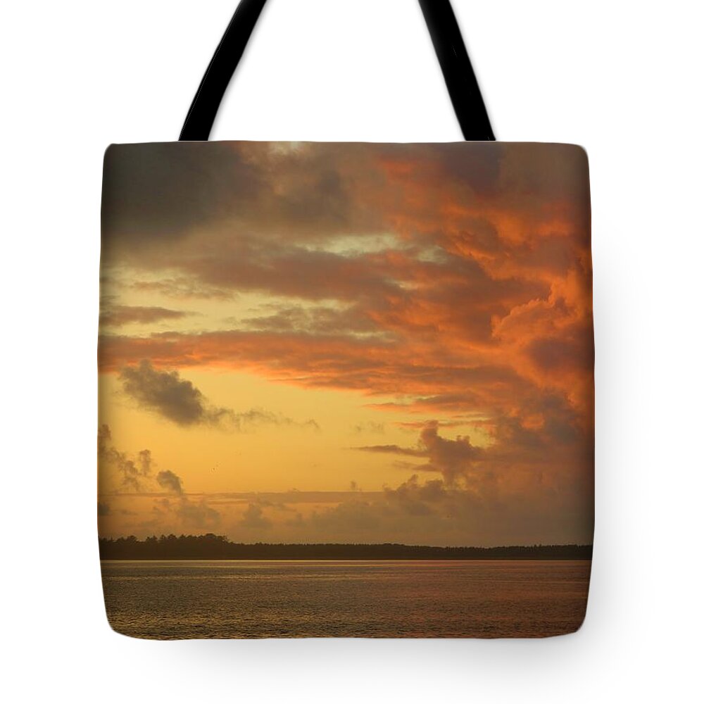 Sunset Tote Bag featuring the photograph Sunset Before Funnel Cloud by Gallery Of Hope 