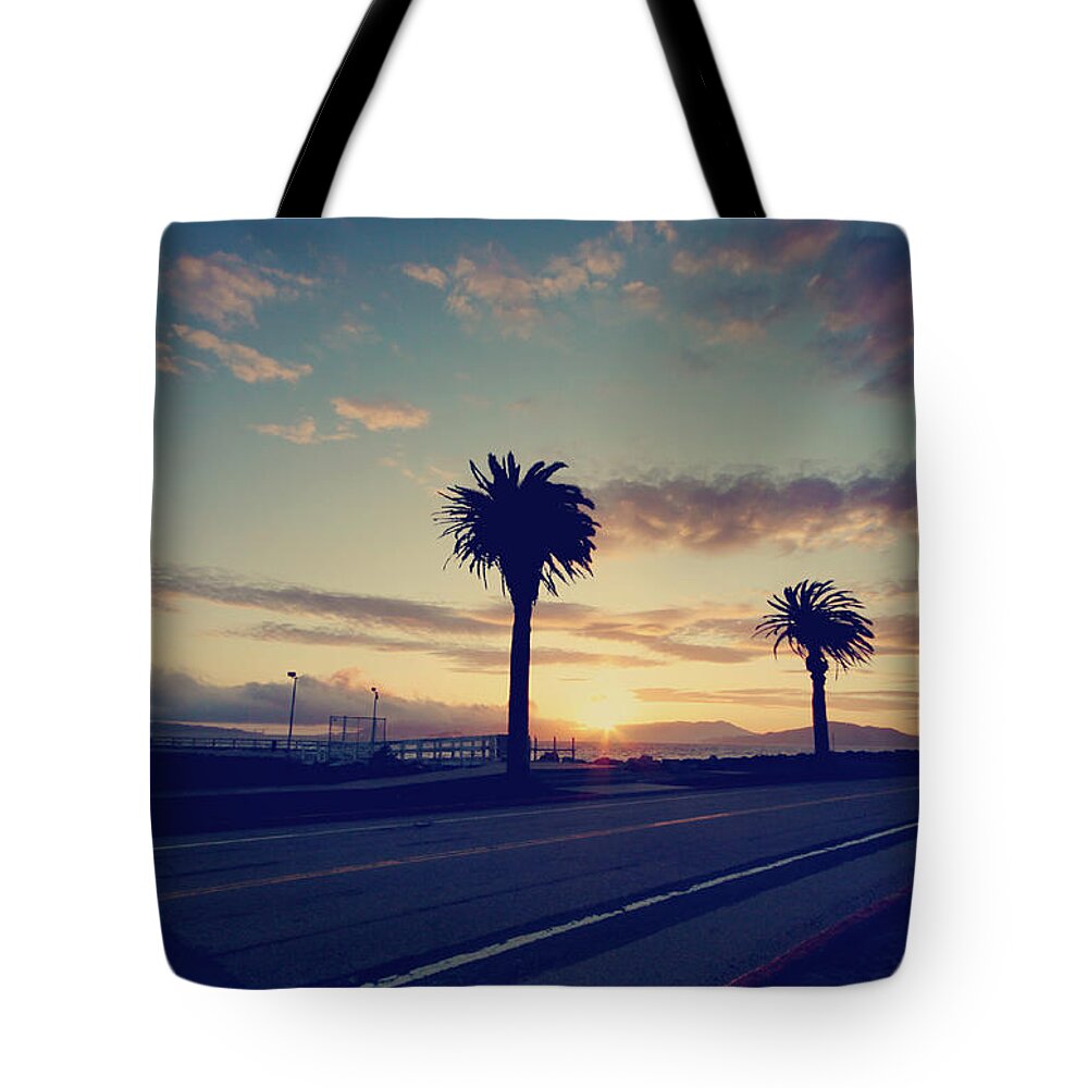 Treasure Island Tote Bag featuring the photograph Sunset Drive by Laurie Search