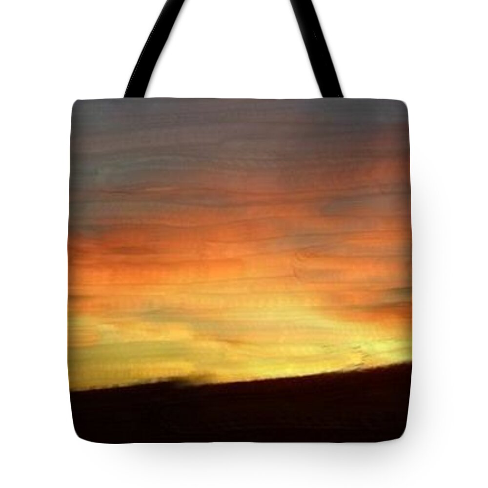 Sunset Tote Bag featuring the painting Sunset in Andalucia by Bruce Nutting