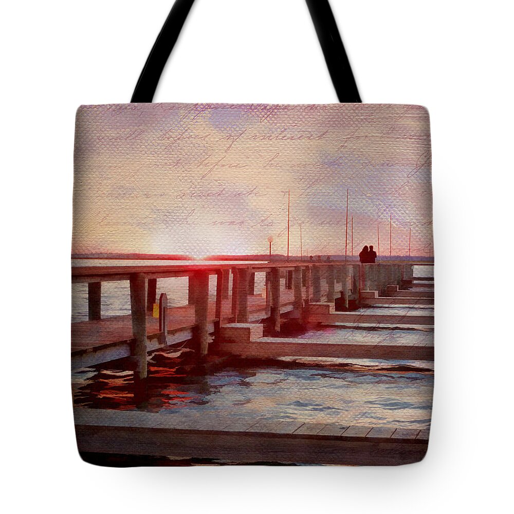 Julia Springer Tote Bag featuring the photograph Sunset Memories from Chincoteague by Julia Springer