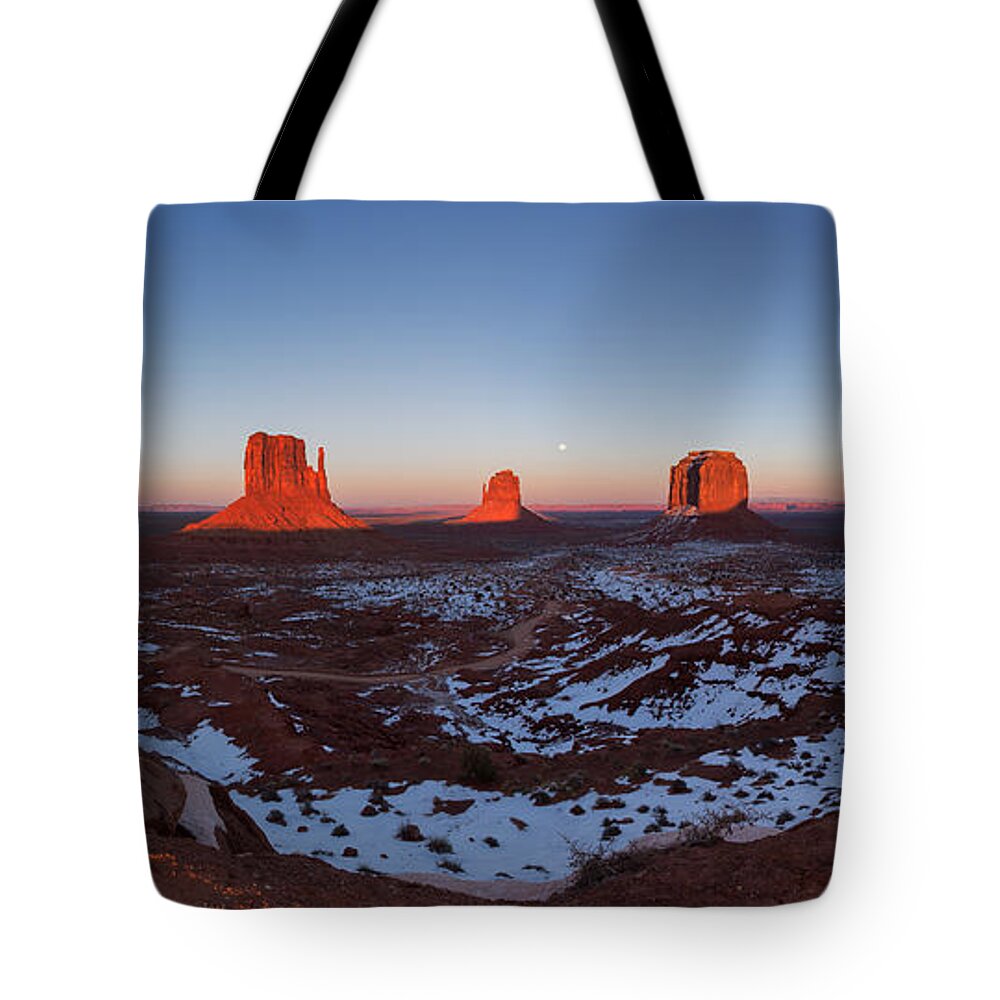 Sunsets Tote Bag featuring the photograph Sunset Moonrise by Tassanee Angiolillo