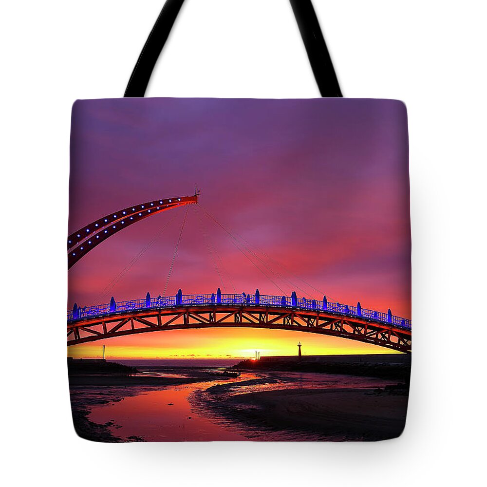 Tranquility Tote Bag featuring the photograph Sunset Of Yuanli Cable-stayed by Thunderbolt tw (bai Heng-yao) Photography