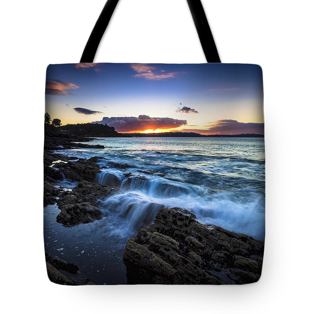 Ber Tote Bag featuring the photograph Sunset on Ber Beach Galicia Spain by Pablo Avanzini