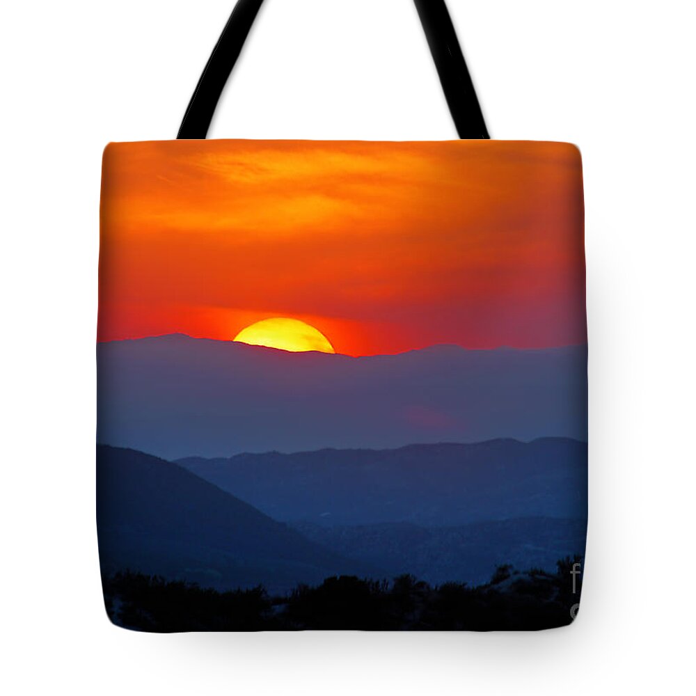 Sunset Tote Bag featuring the photograph Sunset Over California by Martin Konopacki