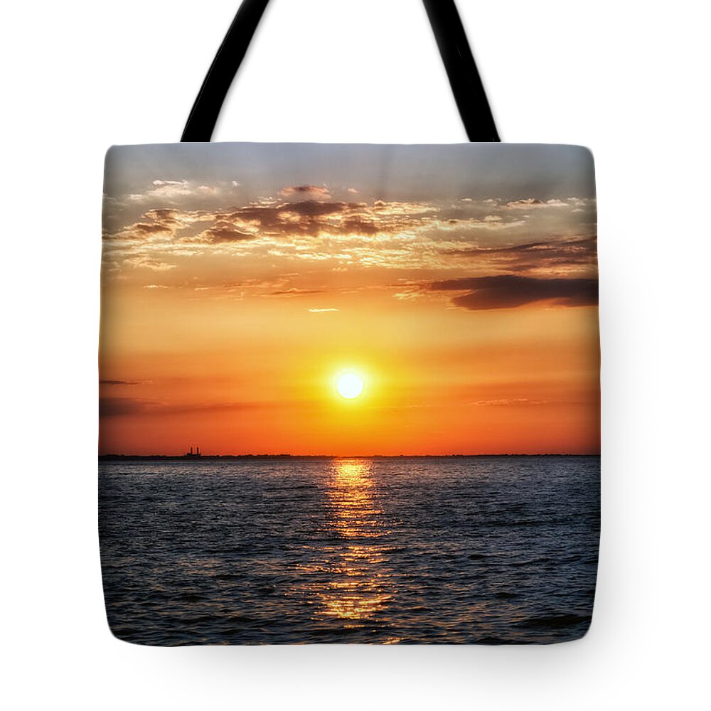 Sunset Over Lake Ontario Tote Bag featuring the photograph Sunset Over Lake Ontario by Mark Papke