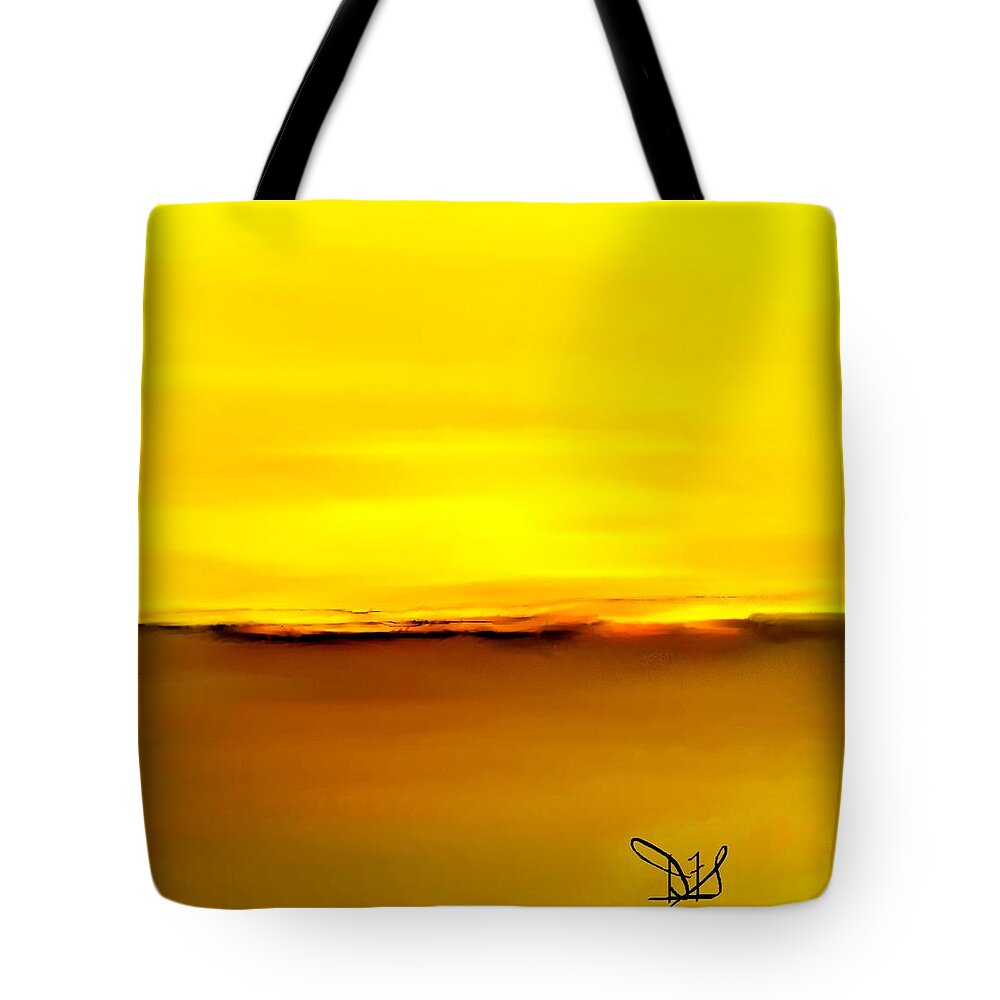 Fineartamerica.com Tote Bag featuring the painting Sunset over Landscape #2 by Diane Strain