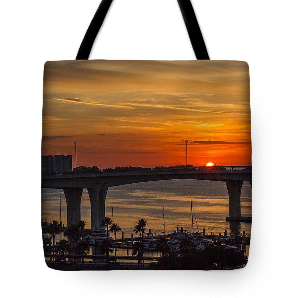 Clearwater Beach Tote Bag featuring the photograph Sunset over the beach by Jane Luxton