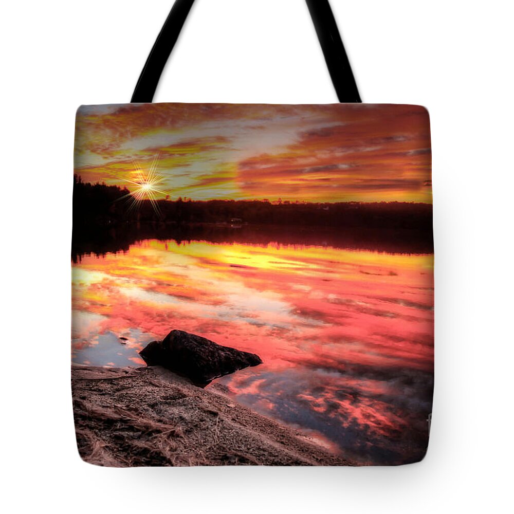 Sunset Tote Bag featuring the photograph Sunset Passion by Brenda Giasson