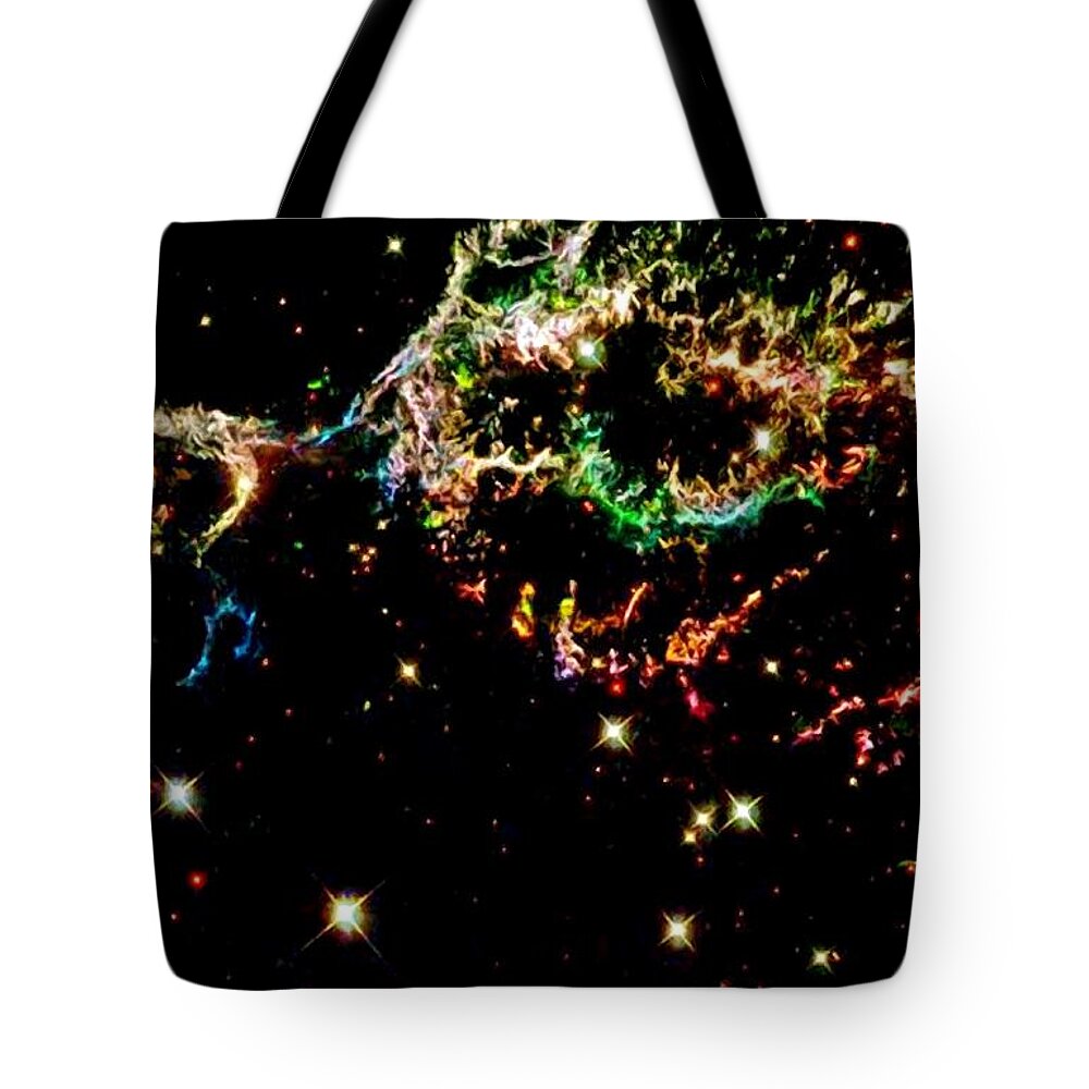 Supernova Tote Bag featuring the photograph Supernova Remnant Cassiopeia A by Amanda Struz