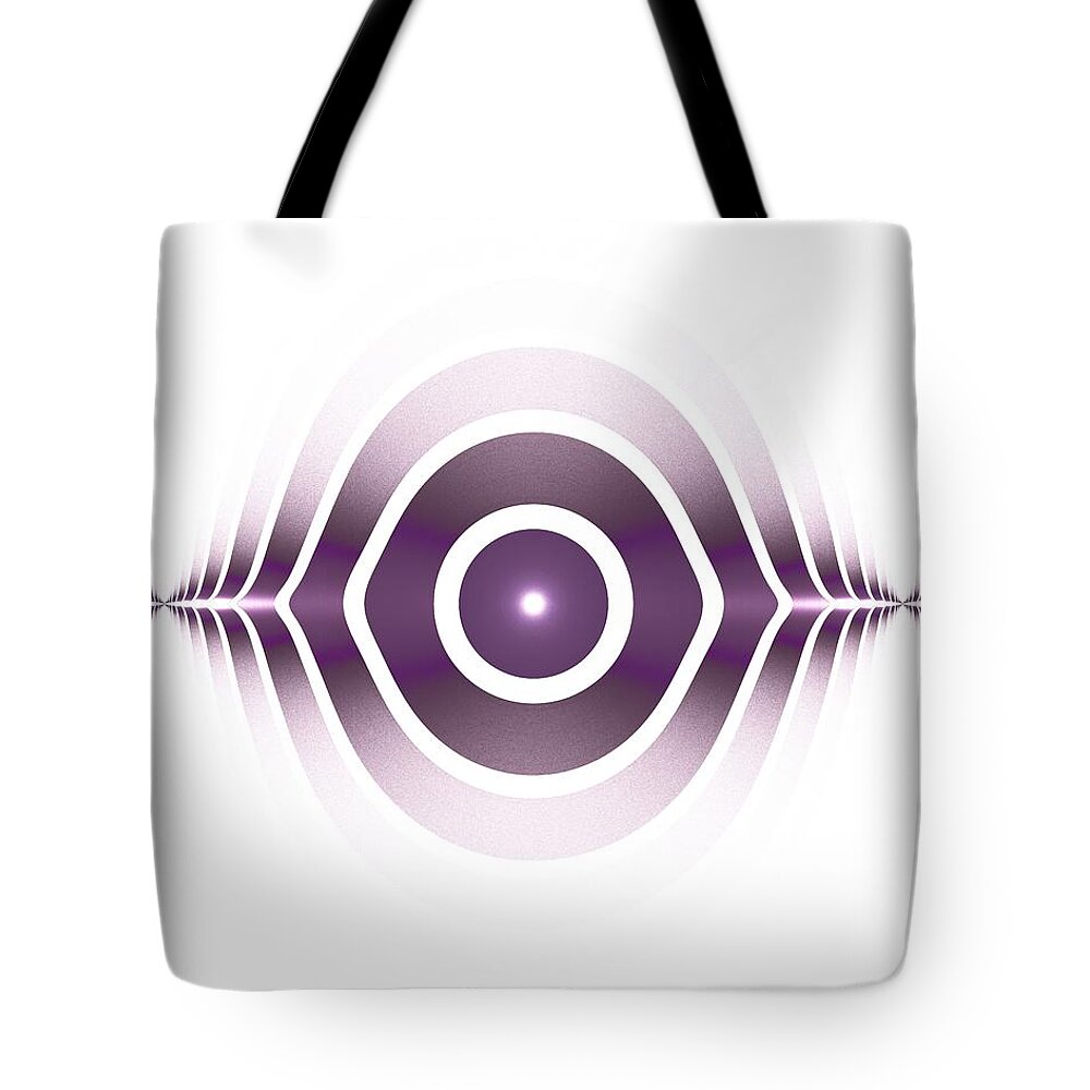 Malakhova Tote Bag featuring the digital art Surface Waves - Purple by Anastasiya Malakhova