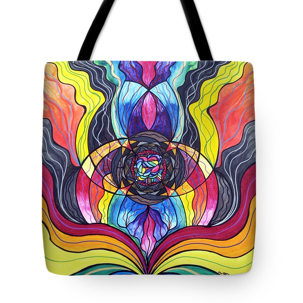 Surrender Tote Bag featuring the painting Surrender by Teal Eye Print Store