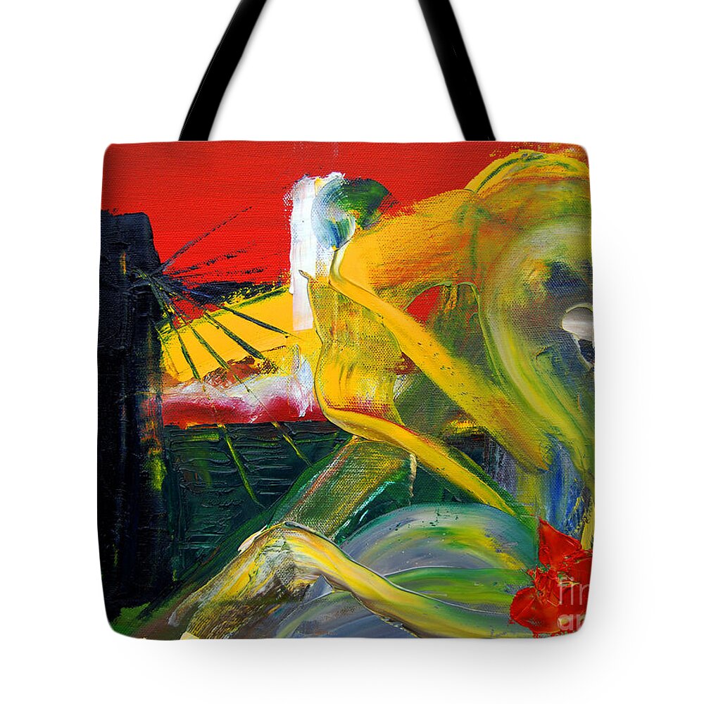 Dream Tote Bag featuring the painting Suzanne's Dream III by James Lavott