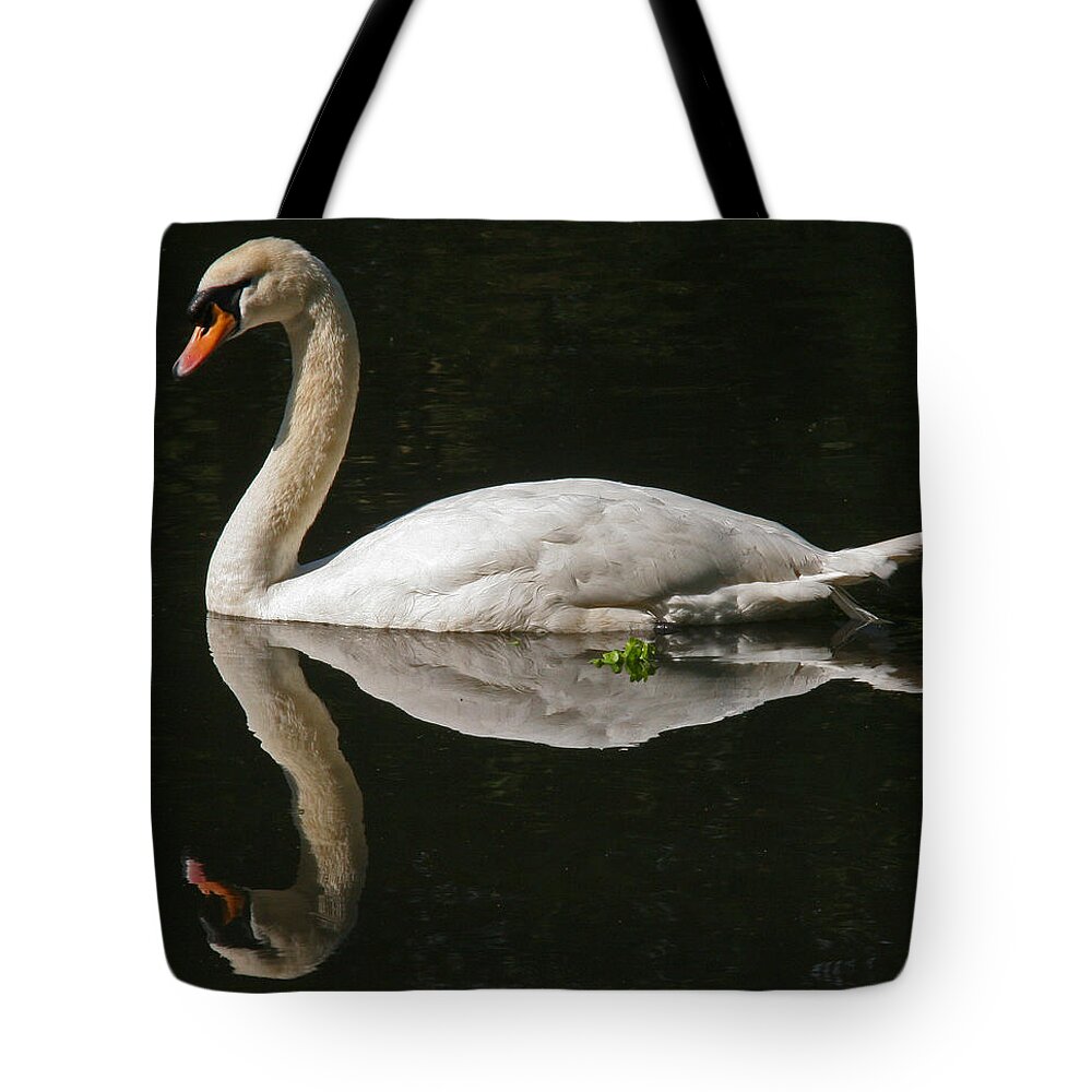 Swan Tote Bag featuring the photograph Swan Reflection by John Topman