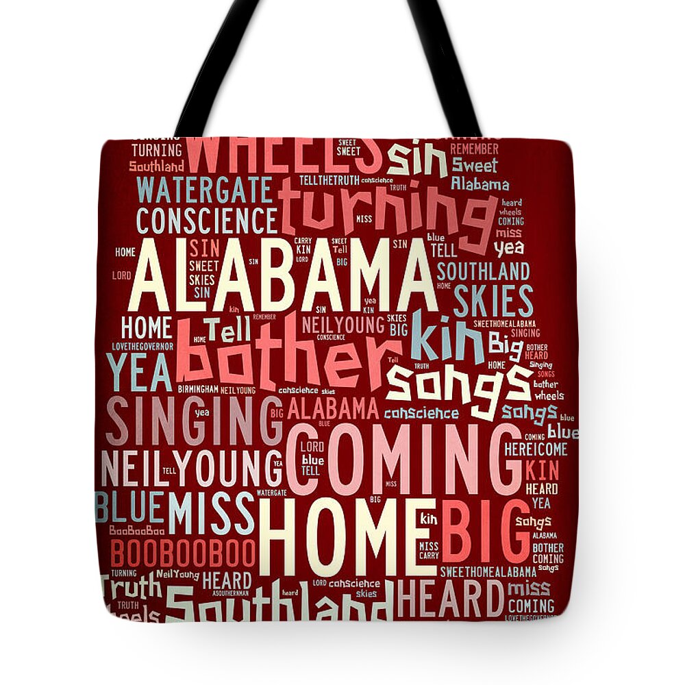 Wright Fine Art Tote Bag featuring the digital art Sweet Home Alabama 4 by Paulette B Wright