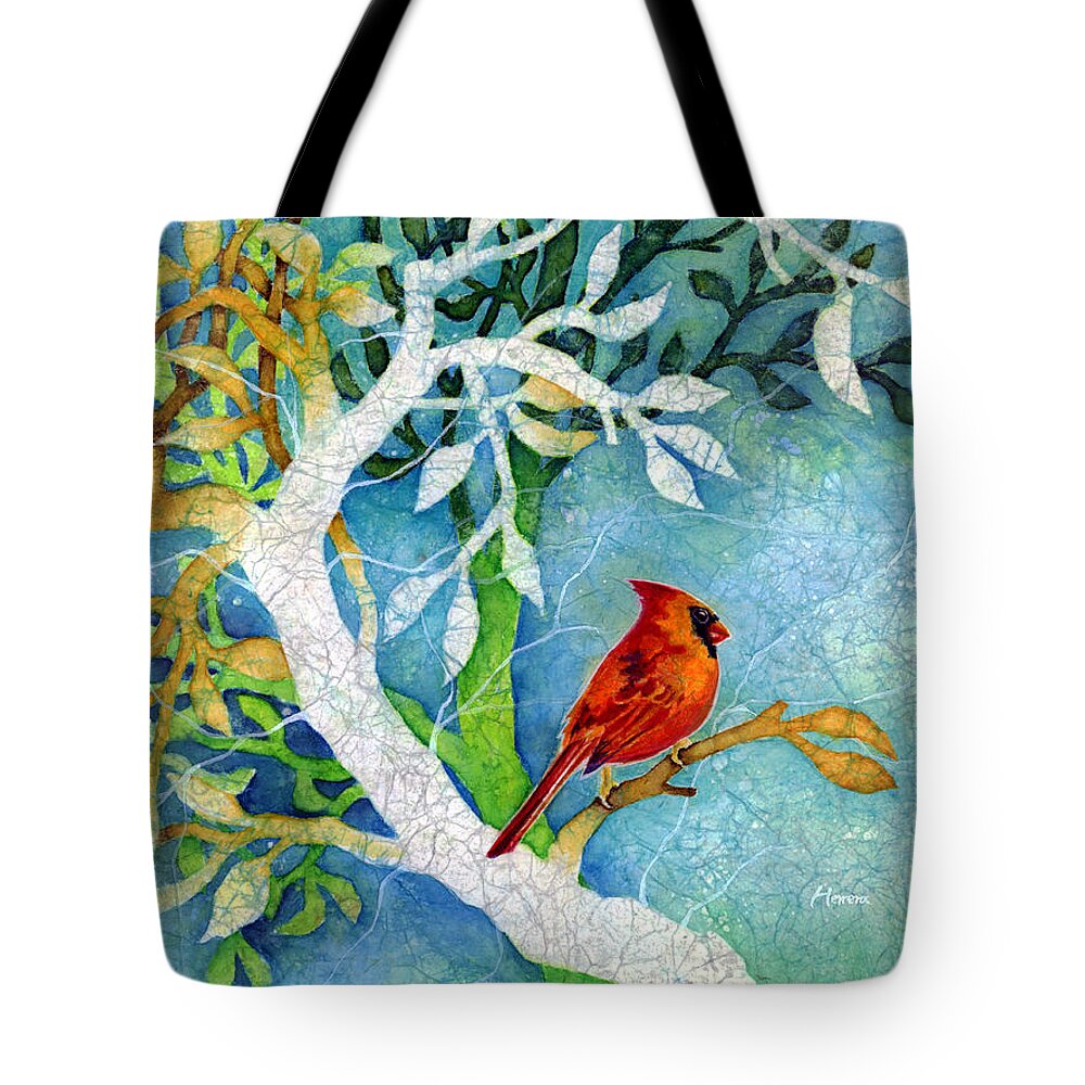 Cardianl Tote Bag featuring the painting Sweet Memories I by Hailey E Herrera