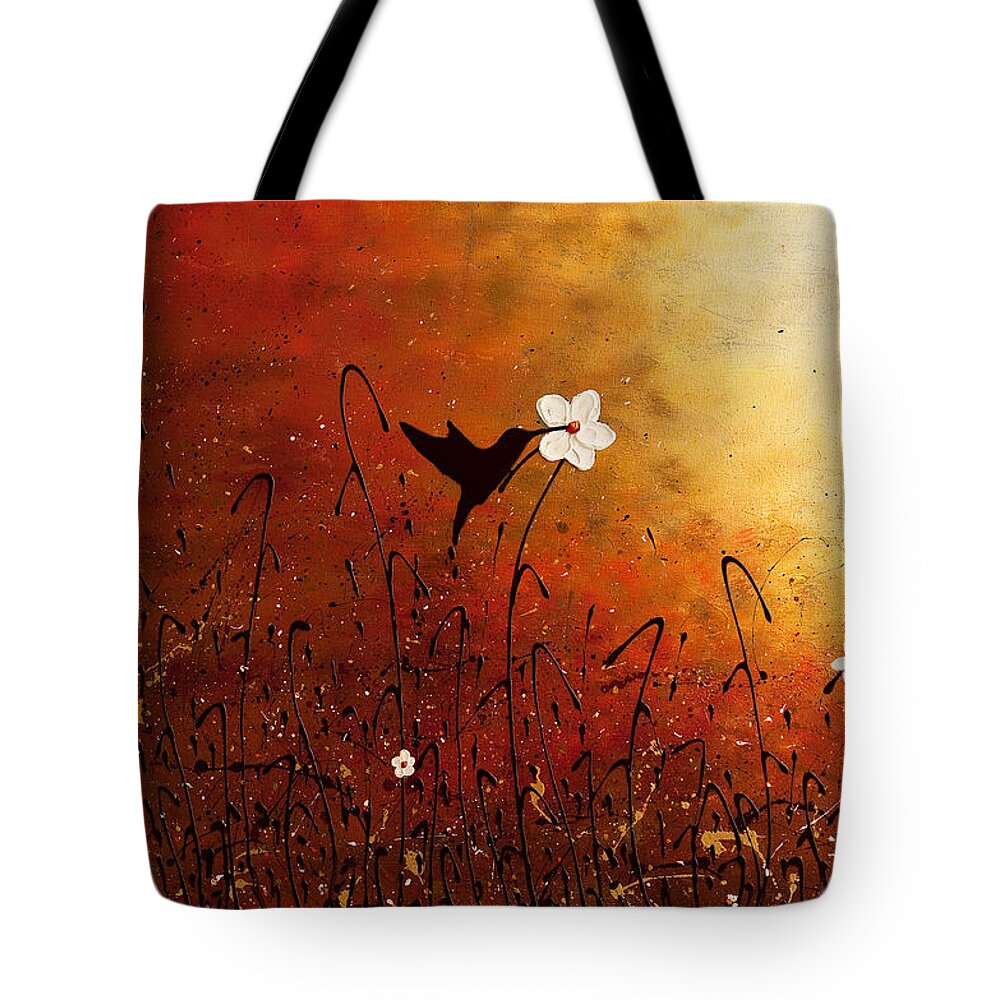 Abstract Art Tote Bag featuring the painting Sweet Nectar by Carmen Guedez