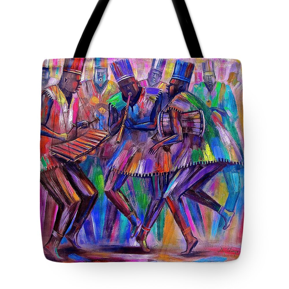 Amakai Tote Bag featuring the painting Sweet Rhythms by Amakai